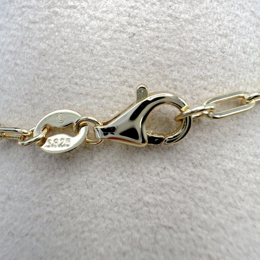 7” Gold Plated over .925 Sterling Silver Cz Flower Bracelet - Picture 9 of 16